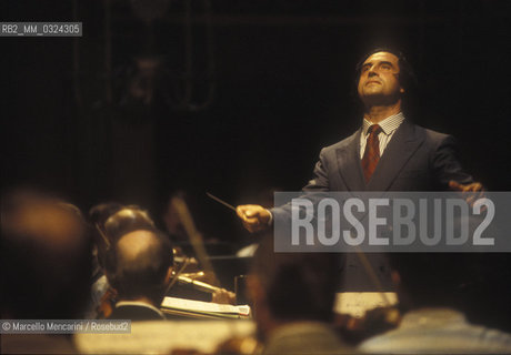 Italian music conductor Riccardo Muti during a rehearsal (about 1990) / Il direttore dorchestra Riccardo Muti durante una prova (1990 circa) - ©Marcello Mencarini/Rosebud2