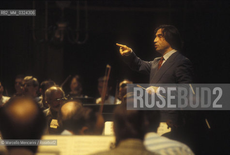 Italian music conductor Riccardo Muti during a rehearsal (about 1990) / Il direttore dorchestra Riccardo Muti durante una prova (1990 circa) - ©Marcello Mencarini/Rosebud2