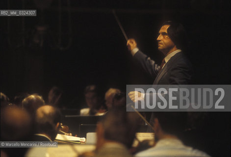 Italian music conductor Riccardo Muti during a rehearsal (about 1990) / Il direttore dorchestra Riccardo Muti durante una prova (1990 circa) - ©Marcello Mencarini/Rosebud2