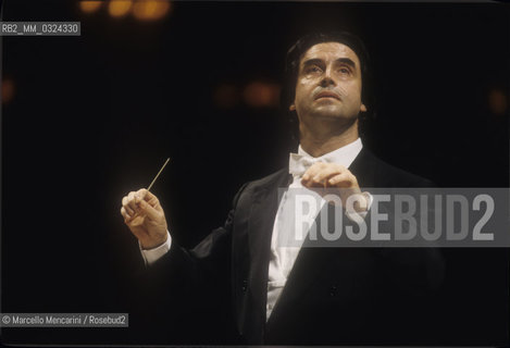 Venice, 1995. Conductor Riccardo Muti performing at La Fenice Theater / Venezia, 1995. Il direttore dorchestra Riccardo Muti durante un concerto al Teatro La Fenice - ©Marcello Mencarini/Rosebud2