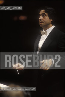 Venice, 1995. Conductor Riccardo Muti performing at La Fenice Theater / Venezia, 1995. Il direttore dorchestra Riccardo Muti durante un concerto al Teatro La Fenice - ©Marcello Mencarini/Rosebud2