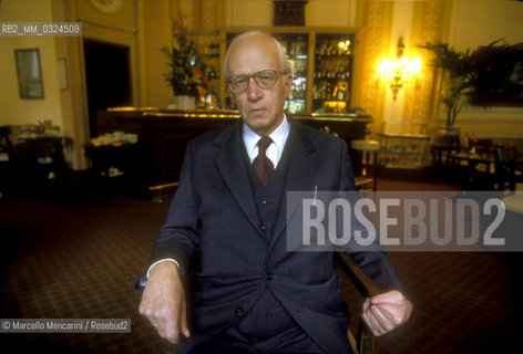 Rome, Excelsior Hotrel, 1994. German philosopher Ernst Nolte / Roma, Hotel Excelsior, 1994. Il filosofo tedesco Etrnst Nolte - ©Marcello Mencarini/Rosebud2