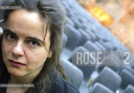 Rome, June 2002. Belgian writer Amélie Nothomb / Roma, giugno 2002. La scrittrice belga Amélie Nothomb
 ©Marcello Mencarini/Rosebud2