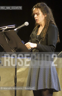 Rome, June 2002. Belgian writer Amélie Nothomb during a reading / Roma, giugno 2002. La scrittrice belga Amélie Nothomb durante un reading - ©Marcello Mencarini/Rosebud2