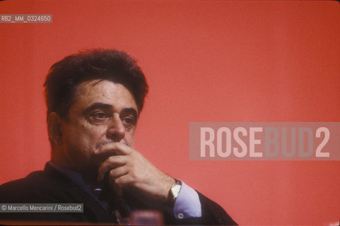 Secretary of Italian Communist Party Achille Occhetto at XXth Rimini congress in February 1991, when Italian Communist Party changed its name to Democratic Party of the Left / Il segretario del Partito Comunista Italiano Achille Occhetto al XX° Congresso del PCI-PDS che si tenne a Rimini nel 1991, quando il Partito Comunista Italiano divenne Partito Democratico della Sinistra (PDS) - ©Marcello Mencarini/Rosebud2