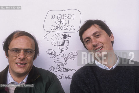 Lucca, 1986. Italian cartoonists Agostino and Franco Origone (Orgone Bros) / Lucca, 1986. I disegnatori di fumetti Agostino e Franco Origone (fratelli Origone) - ©Marcello Mencarini/Rosebud2