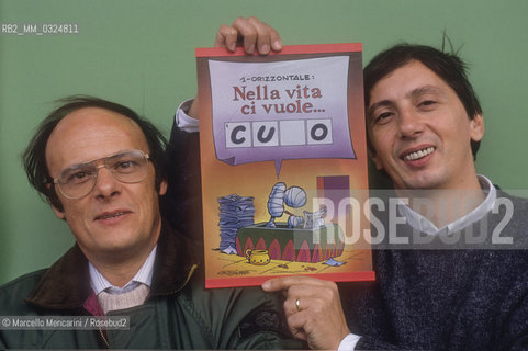 Italian cartoonists Agostino and Franco Origone (Orgone Bros, 1990) / I disegnatori di fumetti Agostino e Franco Origone (fratelli Origone, 1990) - ©Marcello Mencarini/Rosebud2