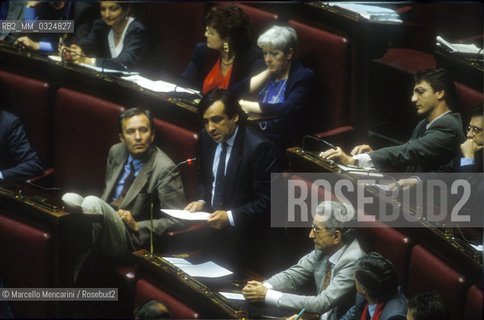 Rome, Chamber of Deputies, 1992. Member of Parliament Leoluca Orlando during the election of new Italian Republic President (that will be Oscar Luigi Scalfaro) / Roma, Camera dei Deputati, 1992. Leoluca Orlando durante lelezione del nuovo Presidente della Repubblica (che sarà Oscar Luigi Scalfaro) - ©Marcello Mencarini/Rosebud2