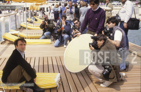 Cannes Film Festival 1991. Italian actors Silvio Orlando, in competition with the movie Il portaborse (The Yes Man) directed by Daniele Lucchetti / Festival del Cinema di Cannes 1991. Lattore  Silvio Orlando, in concorso con il film Il portaborse diretto da Daniele Lucchetti - ©Marcello Mencarini/Rosebud2