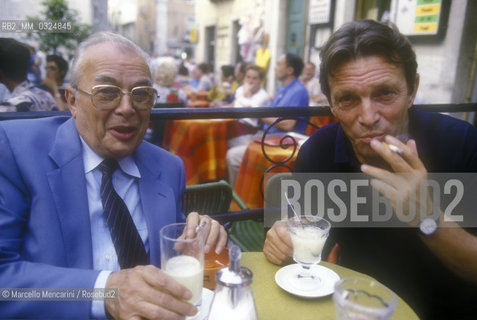 Italian theatre actors Tino Carraro and Umberto Orsini, 1986 / Gli attori Tino Carraro e Umberto Orsini, 1986 - ©Marcello Mencarini/Rosebud2