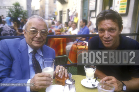 Italian theatre actors Tino Carraro and Umberto Orsini, 1986 / Gli attori Tino Carraro e Umberto Orsini, 1986 - ©Marcello Mencarini/Rosebud2