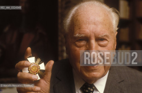 Rome, about 1988. Italian politician Randolfo pacciardi / Roma, 1988 circa. Il politico repubblicano Randolfo Pacciardi - ©Marcello Mencarini/Rosebud2