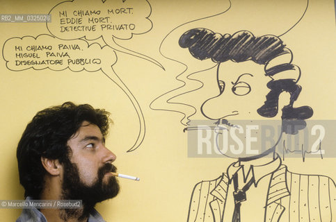 Lucca, 1986. Brazilian cartoonist Miguel Paiva / Lucca, 1986. Il disegnatore di fumetti Miguel Paiva - ©Marcello Mencarini/Rosebud2