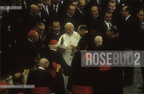 Vatican City, St. Peters Basilica, 1978. Pope Giovanni Paolo II (Karol Wojtyla) among some cardinals / Papa Giovanni Paolo II (Karol Wojtyla), Roma, Basilica di San Pietro 1978 - ©Marcello Mencarini/Rosebud2