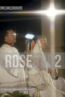 Vatican City, St. Peters Basilica, 1978. Pope John Paul II (Karol Wojtyla) during an Audience / Città del Vaticano, Basilica di San Pietro, 1978. Papa Giovanni Paolo II (Karol Wojtyla) durante unudienza - ©Marcello Mencarini/Rosebud2