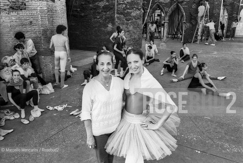 Rome, Baths of Caracalla, 1984. Italian ballet dancer Margherita Parrilla and ? during a rehearsal / Roma, Terme di Caracalla, 1984. La ballerina Margherita Parrilla e ? durante una prova - ©Marcello Mencarini/Rosebud2