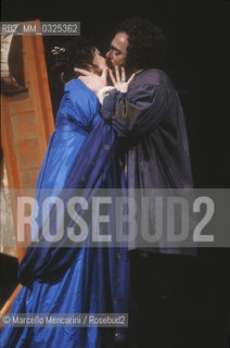 Rome Opera House, 1990. Tenor Luciano Pavarotti and soprano Raina Kabaivanska in Tosca / Teatro dellOpera di Roma 1990. Il tenore Luciano Pavarotti e il soprano Raina Kabaivanska in Tosca  - ©Marcello Mencarini/Rosebud2