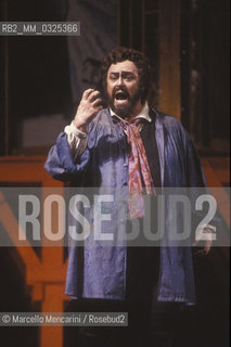 Rome Opera House, 1990. Tenor Luciano Pavarotti as Cavaradossi in Tosca / Teatro dellOpera di Roma 1990. Il tenore Luciano Pavarotti nel ruolo di Cavaradossi in Tosca  - ©Marcello Mencarini/Rosebud2