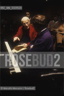 Lithuanian-born French classical pianist Vlado Perlemuter during a rehearsal (1989) / Il pianista Vlado Perlemuter durante una prova (1989) - ©Marcello Mencarini/Rosebud2