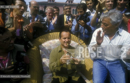 Venice Lido, Venice Film Festival 1992. American actor Joe Pesci at photo call / JLido di venezia, Mostra del Cinema di Venezia 1992. Lattore Joe Pesci al photo call - ©Marcello Mencarini/Rosebud2