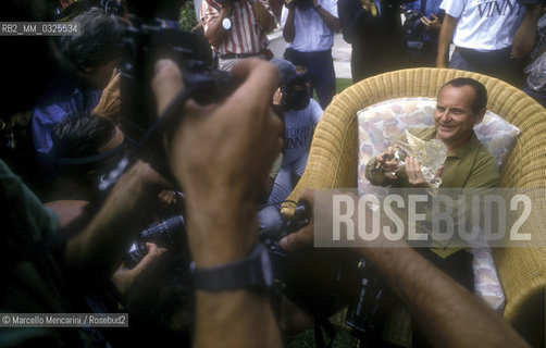 Venice Lido, Venice Film Festival 1992. American actor Joe Pesci at photo call / JLido di venezia, Mostra del Cinema di Venezia 1992. Lattore Joe Pesci al photo call - ©Marcello Mencarini/Rosebud2