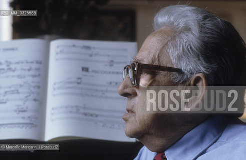 Rome, 1994. Italian composer Goffredo Petrassi / Roma, 1994. Il compositore Goffredo Petrassi - ©Marcello Mencarini/Rosebud2