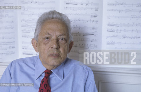 Rome, 1994. Italian composer Goffredo Petrassi / Roma, 1994. Il compositore Goffredo Petrassi - ©Marcello Mencarini/Rosebud2