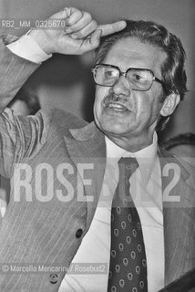 Modena, 1979. Politician member of the Italian Christian Democracy Party Flaminio Piccoli making a speech at the Festa dellAmicizia (Friendship Festival), the annual meeting of his party / Modena, 1979. Il politico della Democrazia Cristiana Flaminio Piccoli mentre fa un discorso alla Festa dellAmicizia, raduno annuale del suo partito - ©Marcello Mencarini/Rosebud2