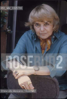 Rome, 1980. Literary critic, writer and Italian translator of the Beat Generation writers Fernanda Pivano in his home / Roma, 1980. La scrittrice, critica letteraria e traduttrice degli scrittori della Beat Generation Fernanda Pivano nella sua casa - ©Marcello Mencarini/Rosebud2