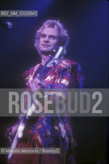 Rome, 1984. The police performing live: bassist and vocalist Sting (Gordon Sumner) / Roma, 1984. I Police in concerto: il bassista e cantante Sting (Gordon Sumner) - ©Marcello Mencarini/Rosebud2