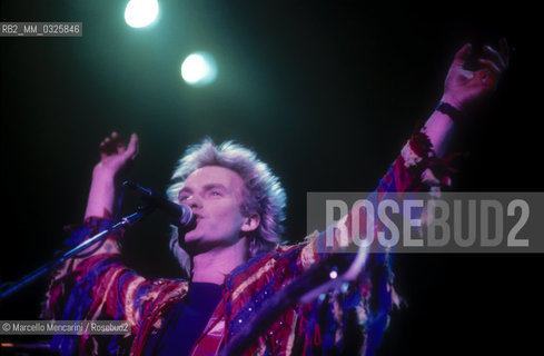 Rome, 1984. The police performing live: bassist and vocalist Sting (Gordon Sumner) / Roma, 1984. I Police in concerto: il bassista e cantante Sting (Gordon Sumner) - ©Marcello Mencarini/Rosebud2