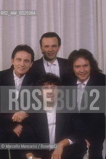 Sanremo Music Festival 1990. Italian pop group The Pooh: Roby Facchinetti, Dodi Battaglia, Red Canzian, Stefano DOrazio / Festival di Sanremo 1990. Il gruppo pop dei Pooh: Roby Facchinetti, Dodi Battaglia, Red Canzian, Stefano DOrazio - ©Marcello Mencarini/Rosebud2