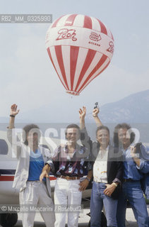 Trento, 1987. Italian pop group The Pooh: Stefano DOrazio, Dodi Battaglia, Roberto Facchinetti, Red Canzian / Trento, 1987. Il gruppo pop dei Pooh: Stefano DOrazio, Dodi Battaglia, Roberto Facchinetti, Red Canzian - ©Marcello Mencarini/Rosebud2