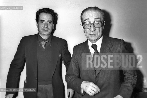 Italian architect Paolo Portoghesi and art critic Giulio Carlo Argan (about 1980) / Larchitetto Paolo Portoghesi e lo storico dellarte Giulio Carlo Argan (1980 circa) - ©Marcello Mencarini/Rosebud2