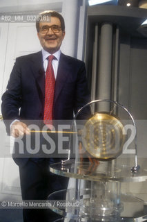 Italian politician Romano prodi at TV program Porta a Porta, 1996 / Il politico Romano Prodi ospite della trasmissione televisiva Porta a porta, 1996 - ©Marcello Mencarini/Rosebud2