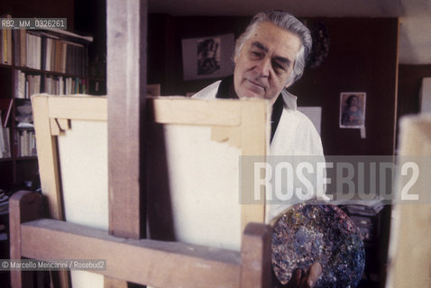 Painter Domenico Purificato, Rome about 1980 / Il pittore Domenico Purificato, Roma 1980 - ©Marcello Mencarini/Rosebud2