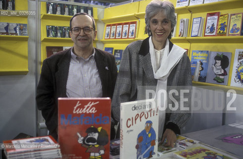 Lucca Comics 1984. Marcelo Ravoni and his wife Coleta Goria, founders of the comics agency Quiopos / Salone del Fumetto di Lucca 1984. Marcelo Ravoni e sua moglie Coleta Goria fondatori dellagenzia di disegnatori di fumetti Quipos - ©Marcello Mencarini/Rosebud2