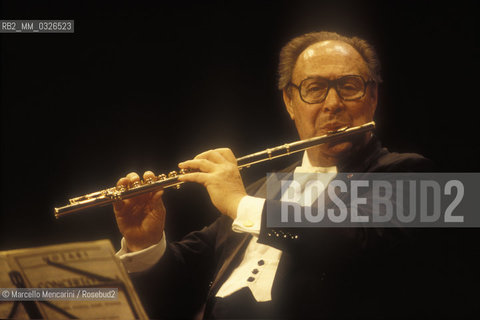 Venice, 1996. French flutist Jean Pierre Rampal / Venezia, 1996. Il flautista Jean Pierre Rampal - ©Marcello Mencarini/Rosebud2