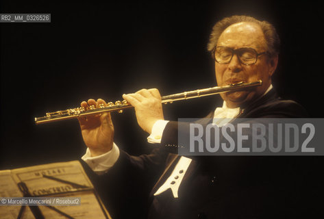 Venice, 1996. French flutist Jean Pierre Rampal / Venezia, 1996. Il flautista Jean Pierre Rampal - ©Marcello Mencarini/Rosebud2