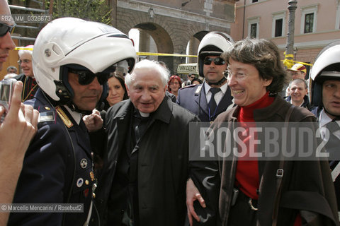 GEORG RATZINGER, brother of JOSEPH RATZINGER (Pope Benedict XVI), arriving in Vatican City to meet him. 23 April 2005 / GEORG RATZINGER arriva in Vaticano per incontrare il fratello  JOSEPH RATZINGER (Papa Benedetto XVI). 23 aprile 2005 - ©Marcello Mencarini/Rosebud2