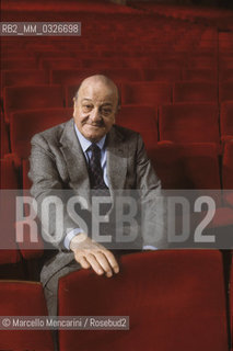 Sanremo Music Festival 1984. Gianni Ravera, music organizer of the Festival, at Ariston Theater seat of the event  / Festival di Sanremo 1984. Lorganizzatore musicale Gianni Ravera nel Teatro Ariston, sede dellevento - ©Marcello Mencarini/Rosebud2