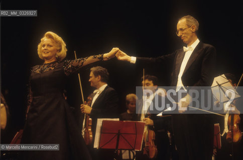 Venice, 1996. Italian soprano Katia Ricciarelli and conductor Claudio Scimone / Venezia, 1996. Il soprano Katia Ricciarelli e il direttore dorchestra Claudio Scimone - ©Marcello Mencarini/Rosebud2