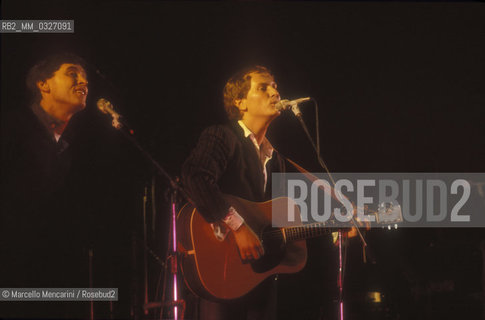 Italian pop singers Gianni Morandi and Ron, about 1990 / I cantanti Gianni Morandi e Ron, 1990 circa - ©Marcello Mencarini/Rosebud2