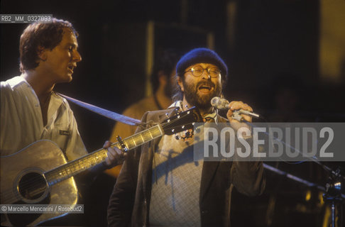 Italian pop singers Ron and Lucio Dalla, about 1990 / I cantanti Ron e Lucio Dalla, 1990 circa - ©Marcello Mencarini/Rosebud2