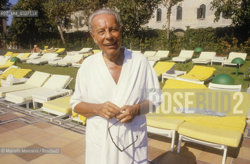 Taormina, about 1985.  Italian film critic Gian Luigi Rondi / Taormina, 1985 circa. Il critico cinematografico Gian Luigi Rondi (1985 circa) - ©Marcello Mencarini/Rosebud2