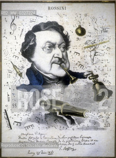 Caricature of composer Gioacchino Rossini by Hippolit Mailly on the occasion of the Hymne à Napoléon III performance (1867) / Caricatura del compositore Gioacchino Rossini disegnata nel 1867 da Hippolit Mailly in occasione dellesecuzione dellHymne à Napoléon III - Reproduced by Marcello Mencarini
/Rosebud2