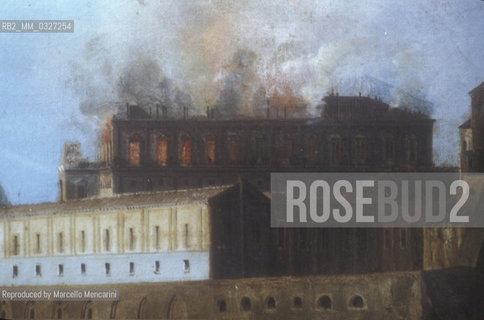 Fire of San Carlo Theater in Naples in 1816 (picture by Antonio Pitloo). composer Gioacchino Rossini was music director of this Theater from 1815 to 1822 / Lincendio del Teatro San Carlo di Napoli nel 1816 (dipinto di Antonio Pitloo). Il compositore Gioacchino Rossini fu direttore musicale del Teatro dal 1815 al 1822 - Reproduced by Marcello Mencarini
/Rosebud2