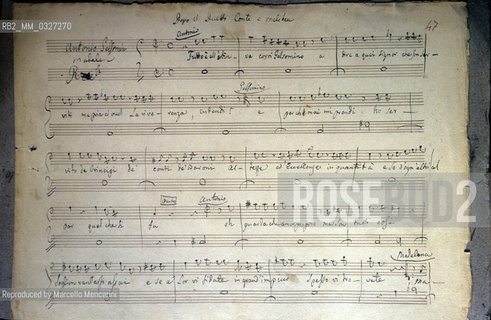 Autographic music score of the opera Voyage à Reims by Gioacchino Rossini / Partitura autografa dellopera Viaggio a Reims di Gioacchino Rossini - Reproduced by Marcello Mencarini
/Rosebud2