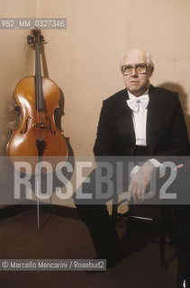 Venice, 1984.  Russian conductor and cellist Mstislav Rostropovich / Venezia, 1984. Il violoncellista e direttore dorchestra Mstislav Rostropovich - ©Marcello Mencarini/Rosebud2