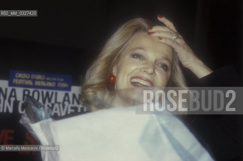 Rome, 1984. American actress Geena Rowlands / Roma, 1984. Lattrice Geena Rowlands - ©Marcello Mencarini/Rosebud2